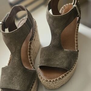 Franco Sarto Treasure2 Olive Green Espadrille Wedges